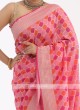 Pink Chiffon Saree